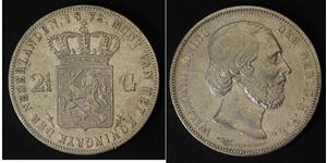 2 1/2 Gulden Königreich der Niederlande (1815 - ) Silber Wilhelm III. (Niederlande)