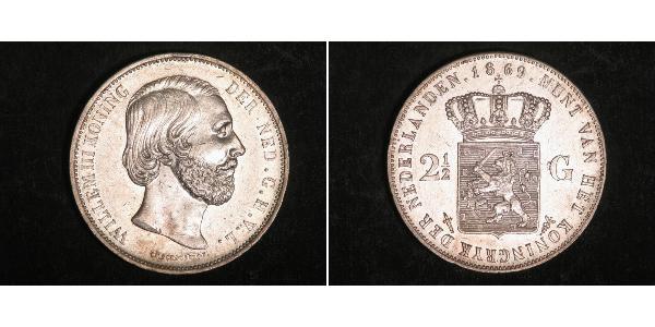 2 1/2 Gulden Königreich der Niederlande (1815 - ) Silber Wilhelm III. (Niederlande)