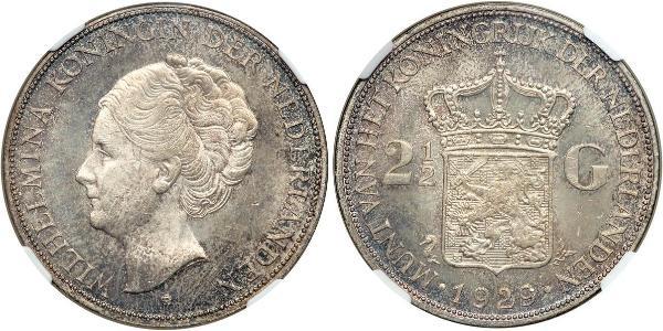 2 1/2 Gulden Königreich der Niederlande (1815 - ) Silber Wilhelmina (Niederlande)(1880 - 1962)