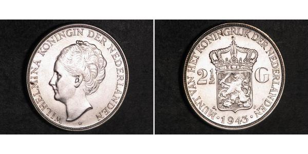 2 1/2 Gulden Königreich der Niederlande (1815 - ) Silber Wilhelmina (Niederlande)(1880 - 1962)