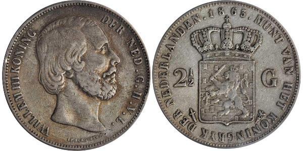 2 1/2 Gulden Königreich der Niederlande (1815 - ) Silber Wilhelm III. (Niederlande)