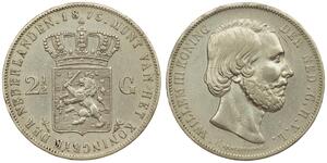 2 1/2 Gulden Kingdom of the Netherlands (1815 - ) Silver William III of the Netherlands