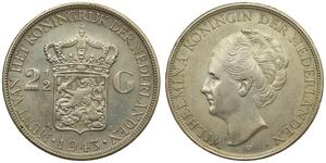 2 1/2 Gulden Kingdom of the Netherlands (1815 - ) Silver Wilhelmina of the Netherlands (1880 - 1962)
