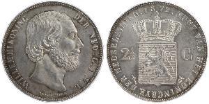 2 1/2 Gulden Kingdom of the Netherlands (1815 - ) Silver William III of the Netherlands