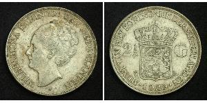 2 1/2 Gulden Kingdom of the Netherlands (1815 - ) Silver Wilhelmina of the Netherlands (1880 - 1962)