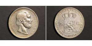 2 1/2 Gulden Kingdom of the Netherlands (1815 - ) Silver William III of the Netherlands