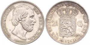 2 1/2 Gulden Kingdom of the Netherlands (1815 - ) Silver William III of the Netherlands