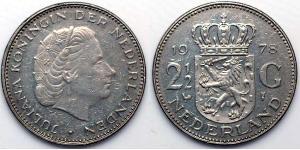 2 1/2 Gulden Kingdom of the Netherlands (1815 - ) Silver Juliana of the Netherlands (1909 – 2004)