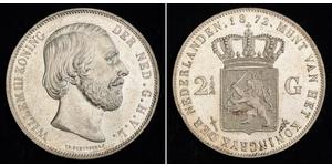 2 1/2 Gulden Kingdom of the Netherlands (1815 - ) Silver William III of the Netherlands