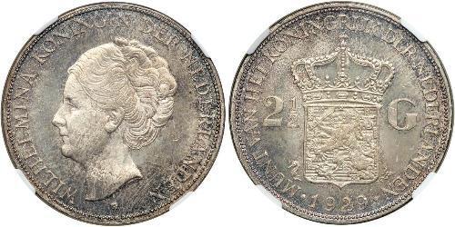 2 1/2 Gulden Kingdom of the Netherlands (1815 - ) Silver Wilhelmina of the Netherlands (1880 - 1962)