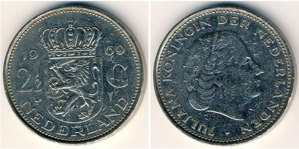 2 1/2 Gulden Kingdom of the Netherlands (1815 - ) Silver Juliana of the Netherlands (1909 – 2004)