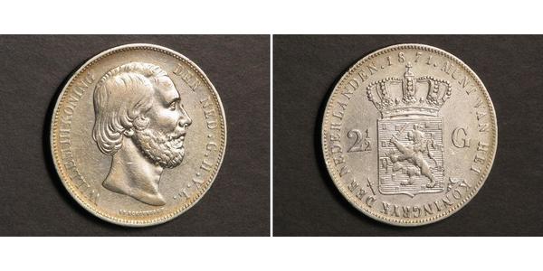 2 1/2 Gulden Kingdom of the Netherlands (1815 - ) Silver William III of the Netherlands