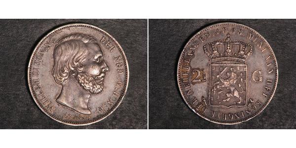 2 1/2 Gulden Kingdom of the Netherlands (1815 - ) Silver William III of the Netherlands
