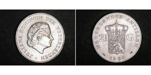 2 1/2 Gulden Netherlands Antilles (1954 – 2010) Silver Juliana of the Netherlands (1909 – 2004)