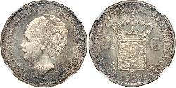 2 1/2 Гульден Королівство Нідерланди (1815 - ) Срібло Вільгельміна (королева Нідерландів)(1880 - 1962)