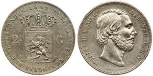 2 1/2 Gulden 荷兰王国 銀 威廉三世 (尼德兰)