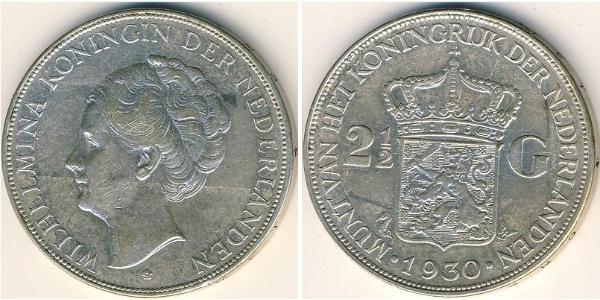 2 1/2 Gulden 荷兰王国 銀 威廉明娜 (荷兰)
