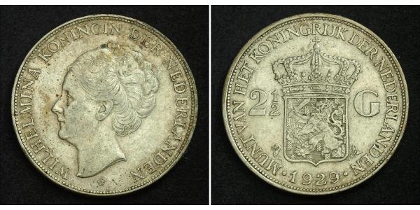 2 1/2 Gulden 荷兰王国 銀 威廉明娜 (荷兰)