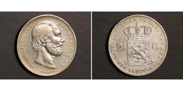 2 1/2 Gulden 荷兰王国 銀 威廉三世 (尼德兰)
