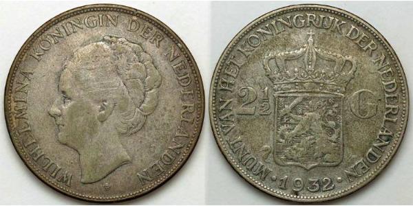 2 1/2 Gulden 荷兰王国 銀 威廉明娜 (荷兰)