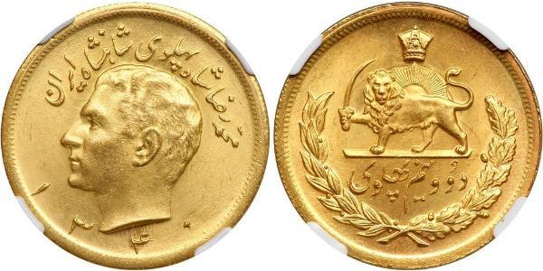 2 1/2 Pahlavi Irán Oro Mohammad Reza Pahlevi (1919-1980)