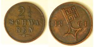 2 1/2 Schwaren 联邦州 (德国) 銅 