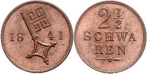 2 1/2 Schwaren 联邦州 (德国) 銅 