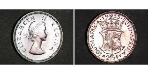 2 1/2 Shilling Sudafrica Argento Elisabetta II (1926-2022)