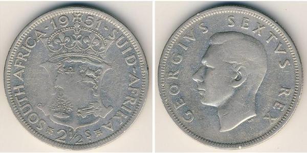 2 1/2 Shilling Sudafrica Argento Giorgio VI (1895-1952)