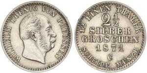 2 1/2 Грош Пруссия (королевство) (1701-1918) Серебро Wilhelm I, German Emperor (1797-1888)