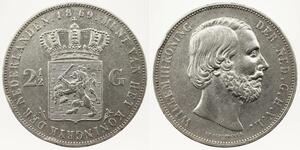 2 1/2 Гульден Королевство Нидерланды (1815 - ) Серебро Виллем III