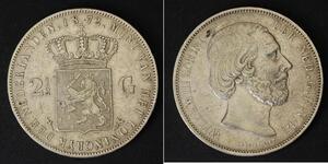 2 1/2 Гульден Королевство Нидерланды (1815 - ) Серебро Виллем III