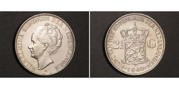 2 1/2 Гульден Королевство Нидерланды (1815 - ) Серебро Вильгельмина(1880 - 1962)