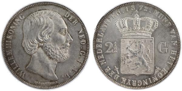 2 1/2 Гульден Королевство Нидерланды (1815 - ) Серебро Виллем III