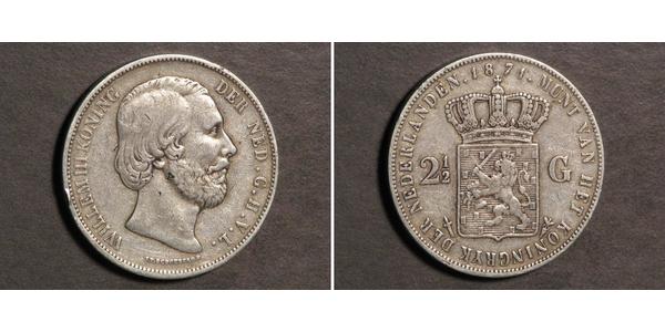 2 1/2 Гульден Королевство Нидерланды (1815 - ) Серебро Виллем III