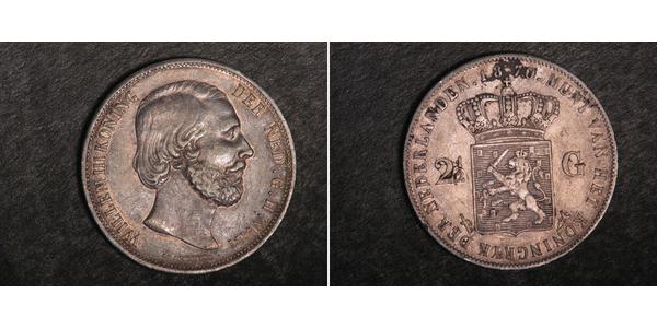 2 1/2 Гульден Королевство Нидерланды (1815 - ) Серебро Виллем III
