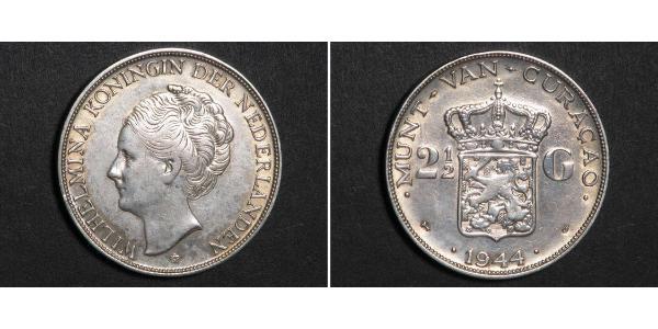 2 1/2 Гульден Королевство Нидерланды (1815 - ) Серебро Вильгельмина(1880 - 1962)