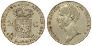 2 1/2 Гульден Нидерланды Серебро Виллем II (1792 - 1849)