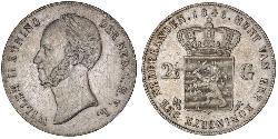 2 1/2 Гульден Королівство Нідерланди (1815 - ) Срібло William II of the Netherlands (1792 - 1849)