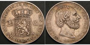 2 1/2 Гульден Королівство Нідерланди (1815 - ) Срібло Віллем III