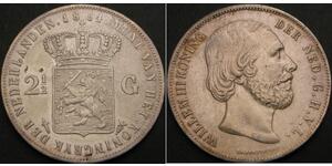 2 1/2 Гульден Королівство Нідерланди (1815 - ) Срібло Віллем III