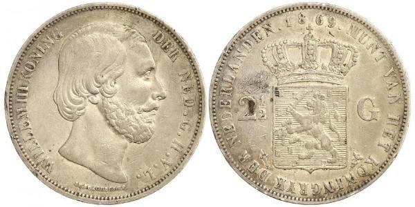 2 1/2 Гульден Королівство Нідерланди (1815 - ) Срібло Віллем III