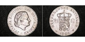 2 1/2 Гульден Нідерландські Антильські острови (1954 – 2010) Срібло Юлиана ,королева Нидерландов (1909 – 2004)