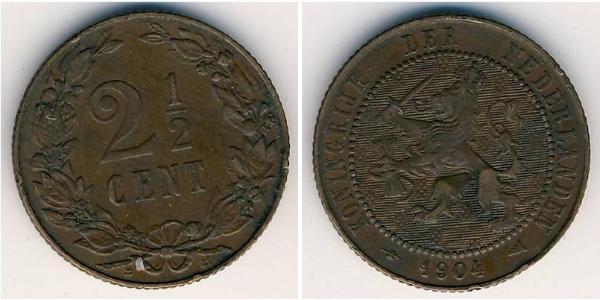 2 1/2 Цент Королівство Нідерланди (1815 - ) Бронза 