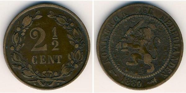 2 1/2 Цент Королівство Нідерланди (1815 - ) Бронза 
