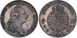 2/3 Riksdaler Suède Argent Gustave III de Suède (1746 - 1792)