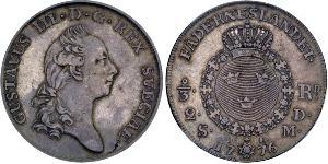 2/3 Riksdaler Schweden Silber Gustav III. (Schweden) (1746 - 1792)