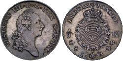 2/3 Riksdaler Sweden Silver Gustav III of Sweden (1746 - 1792)