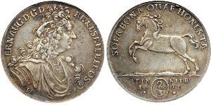 2/3 Thaler Allemagne Argent Ernest August (1629 - 1698)