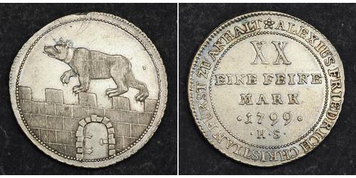 2/3 Thaler Anhalt-Bernbourg (1603 - 1863) Argent Alexis-Frédéric-Christian d